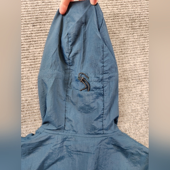 Gymshark Men's Windbreaker Jacket Size Small Teal Lime Green Hoodie Full Zip - Picture 16 of 16